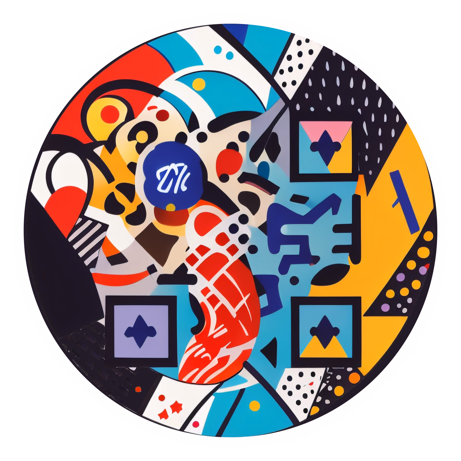 Colorful Abstract Vector Geometric QR Code for Stickers — image 1