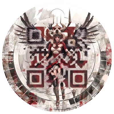 Winged Norse Valkyrie Fantasy QR Code for Stickers