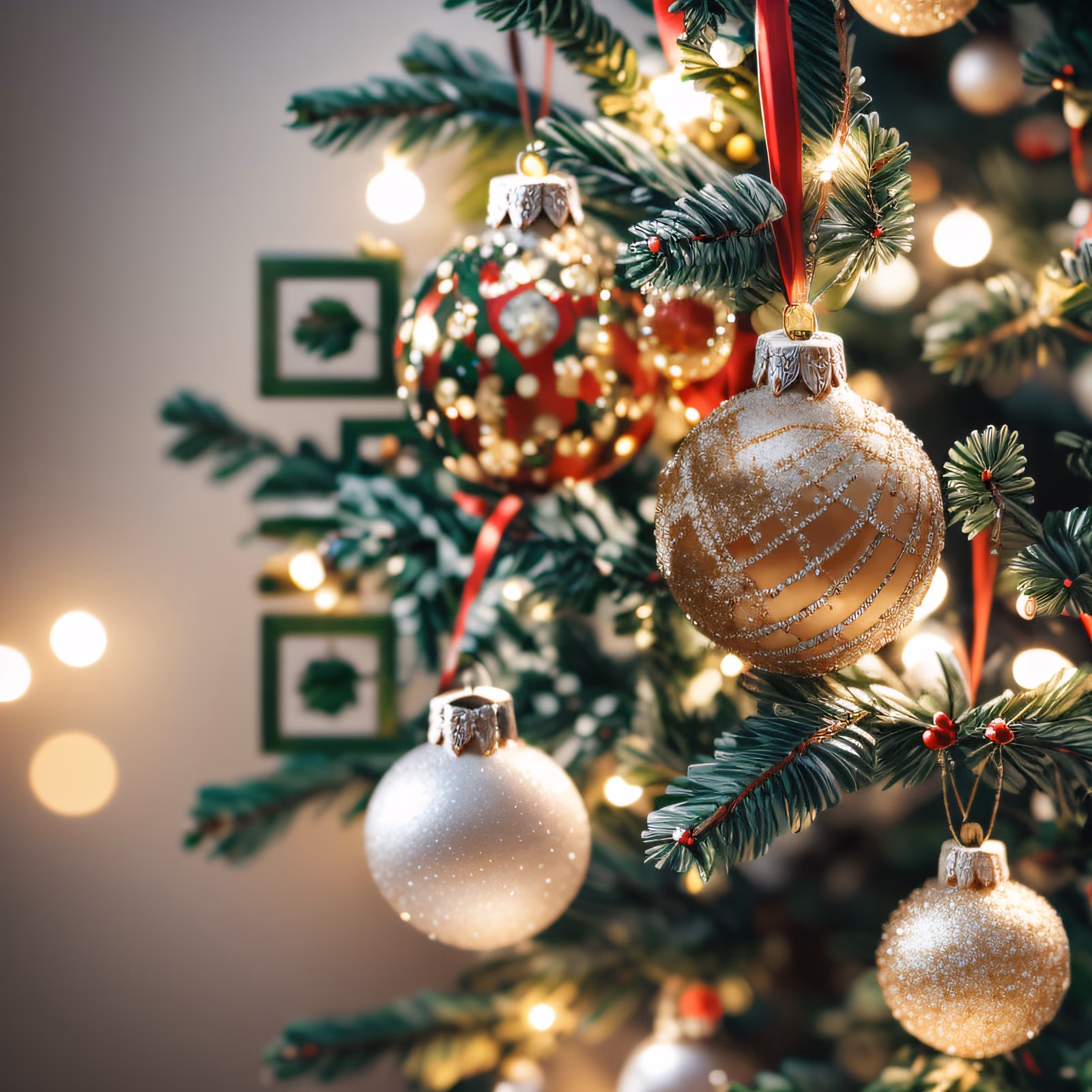 Christmas Ornaments Photo QR Code for Greeting Cards — image 1