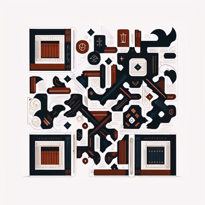 QR-код с векторными значками библиотечных книг для обложек — изображение 1
