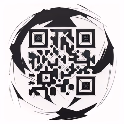 Круглая татуировка тушью кистью: QR-код для временных тату — изображение 1