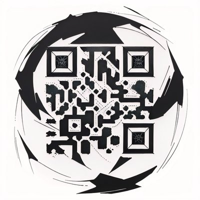 Ink Brush Roundel Tattoo QR Code for Temporary Tattoos