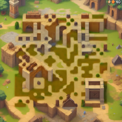 Top Down Ruins Game Map QR Code for Posters — image 1