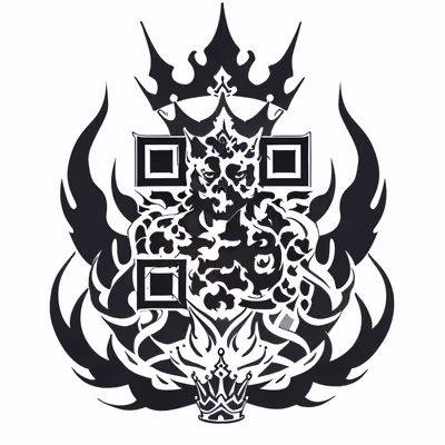 Череп в горящей короне: QR-код для временных татуировок — изображение 1