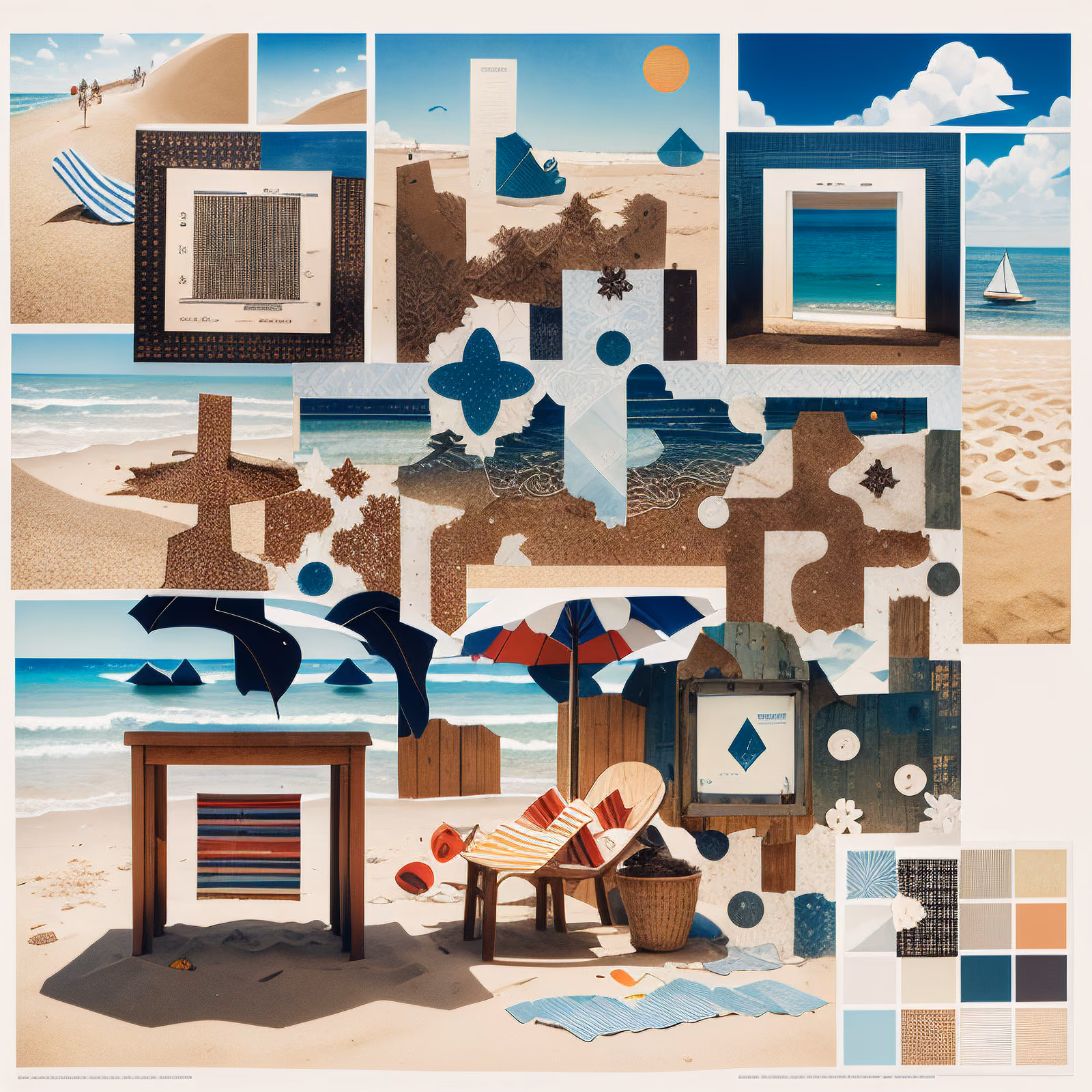Seaside Summer Beach Collage QR Code Art — image 1