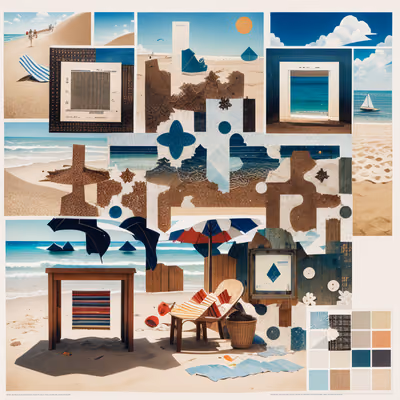 Seaside Summer Beach Collage QR Code Art — image 1