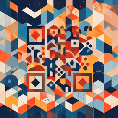 Яркая геометрическая абстракция: векторный QR-код для стикеров — изображение 1