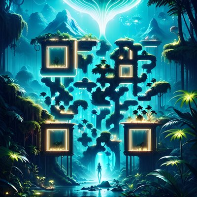 Bioluminescent Alien Jungle Cinematic QR Code for Posters