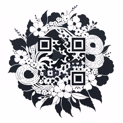 Wildflower Wreath Tattoo Ink QR Code for Temporary Tattoos — image 1