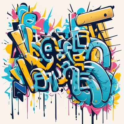 Graffiti Lettering Street Art QR Code for Apparel — image 1
