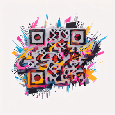 Graffiti Lettering Splatter Abstract QR Code for Stickers — image 1