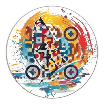Windsurfer Splatter Paint QR Code for Stickers