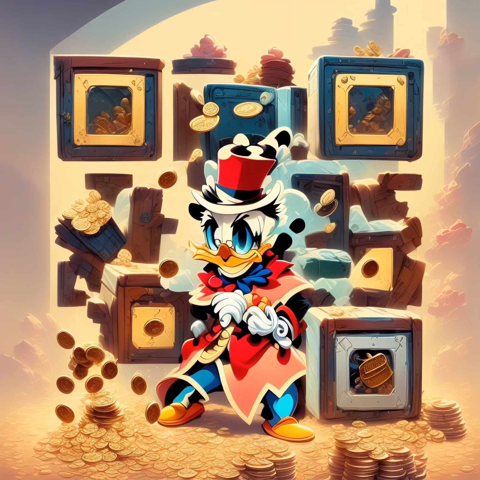 Top Hat Duck Treasure Cartoon QR Code for Posters — image 1