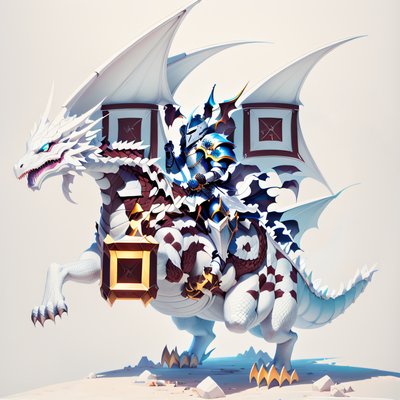Knight Riding White Dragon 3D QR Code for Posters