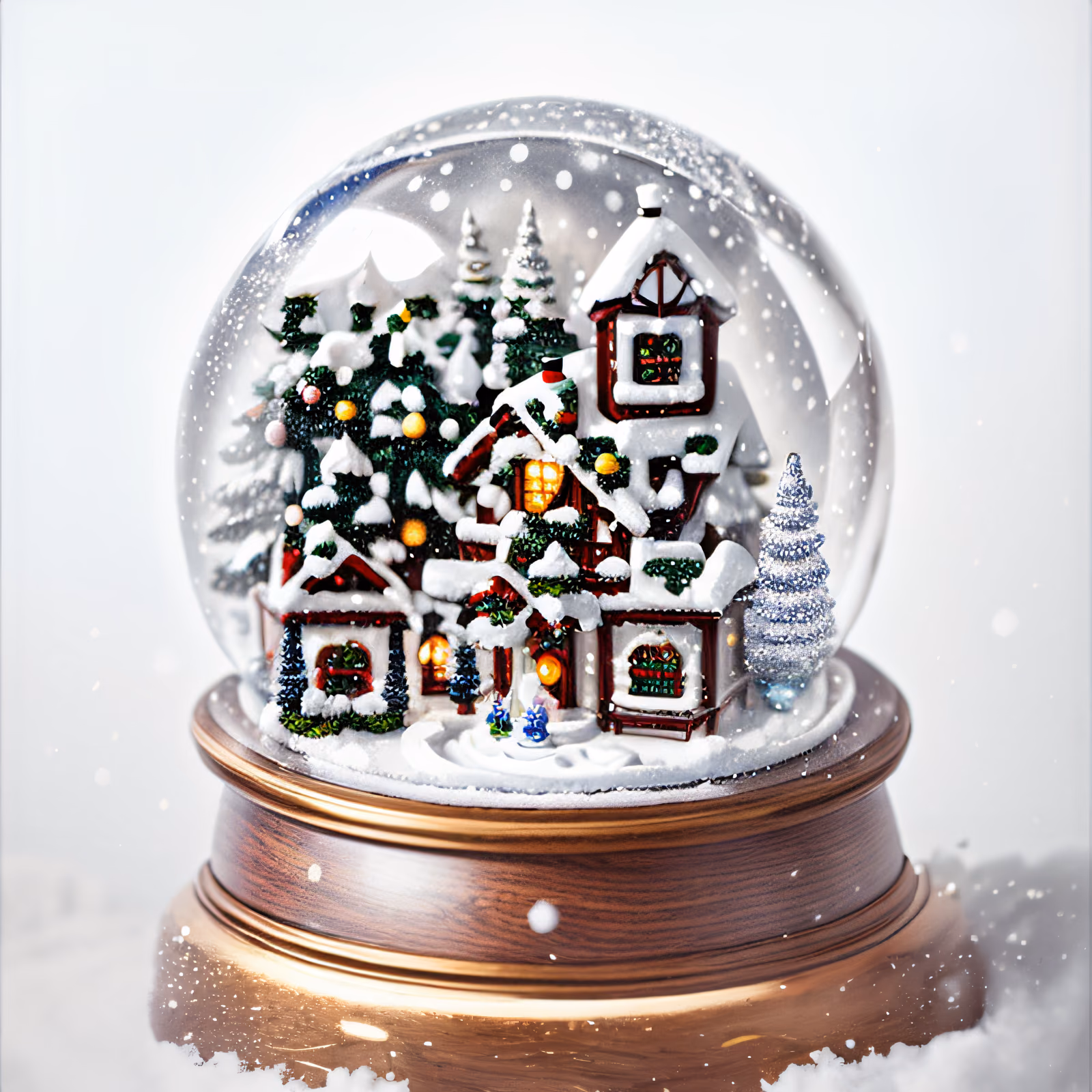 Snow Globe Winter Village QR Code for Greeting Cards — image 1