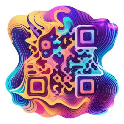 Fluid Abstract Swirl Vector QR Code for Stickers