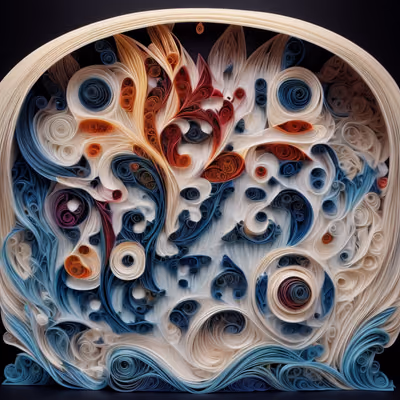 Coiled Paper Swirls Quilling Vines QR Code Art — image 1