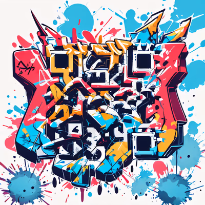 Graffiti Lettering Street Art QR Code for Stickers — image 1