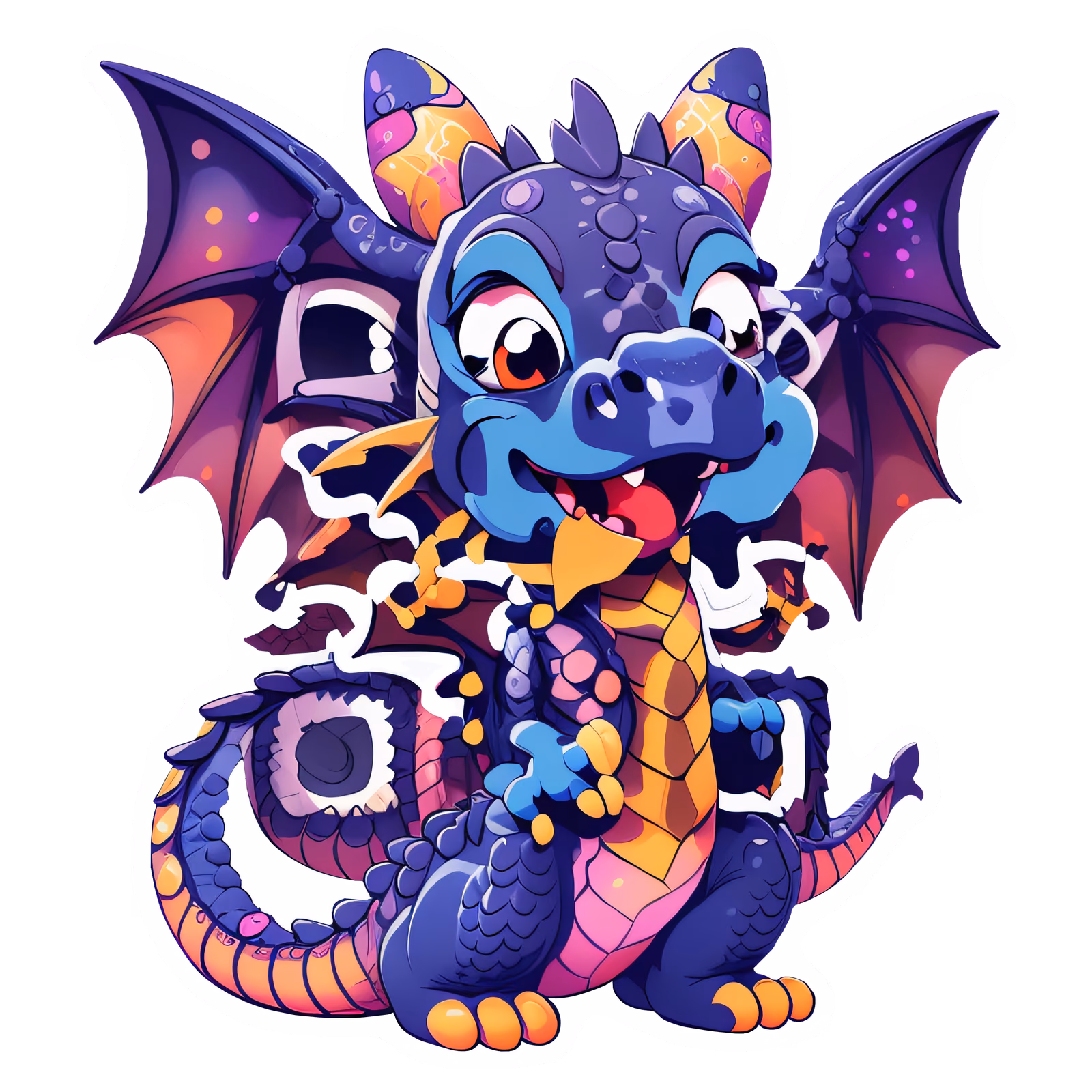 Friendly Cartoon Dragon Vector QR Code for Stickers — image 1