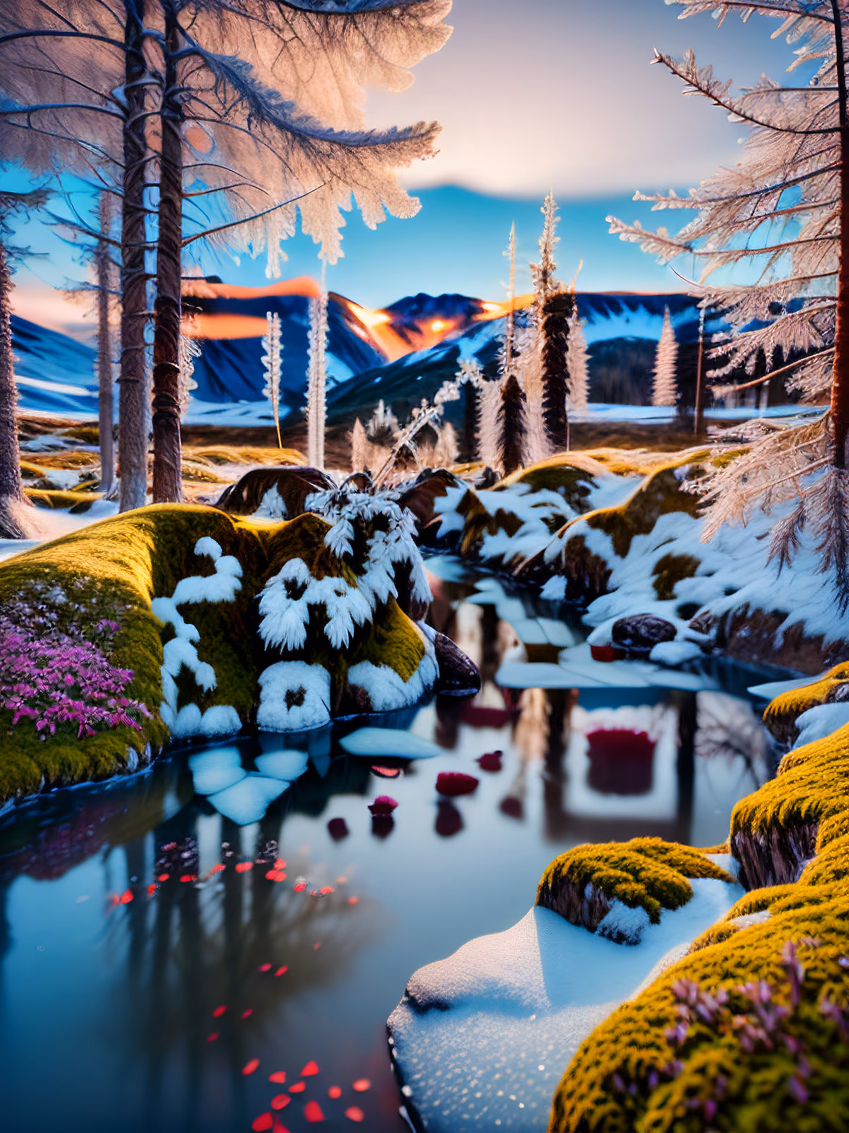 Arctic Tundra Moss Pool Photography QR Code Art — image 1