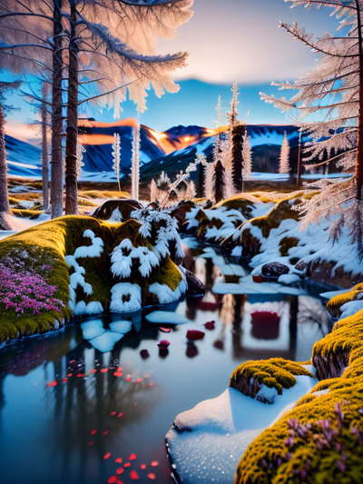 Arctic Tundra Moss Pool Photography QR Code Art — image 1