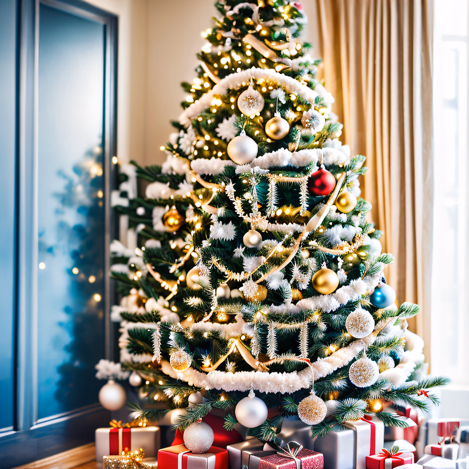 Decorated Christmas Tree Photo QR Code for Greeting Cards — image 1