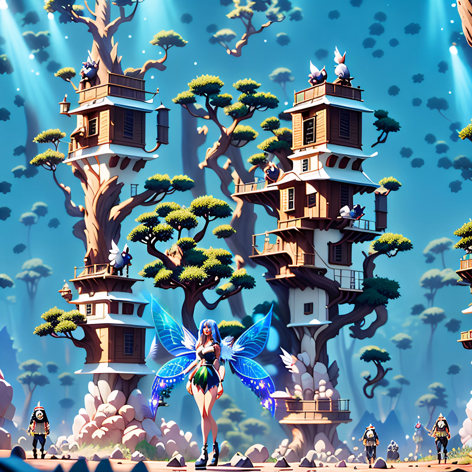 Fairy Treehouse Forest Fantasy QR Code for Posters — image 1