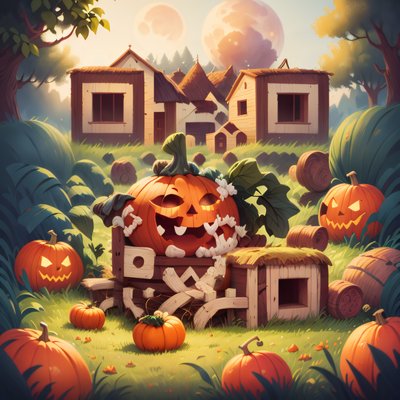 Grinning Pumpkin Harvest Cartoon QR Code for Posters