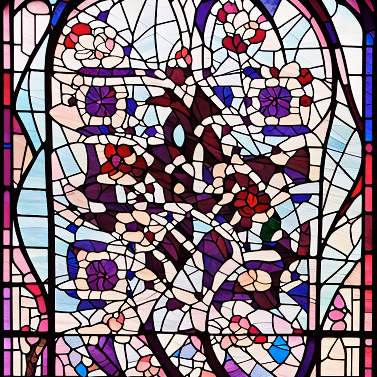 Cherry Blossom Stained Glass QR Code Art — image 1