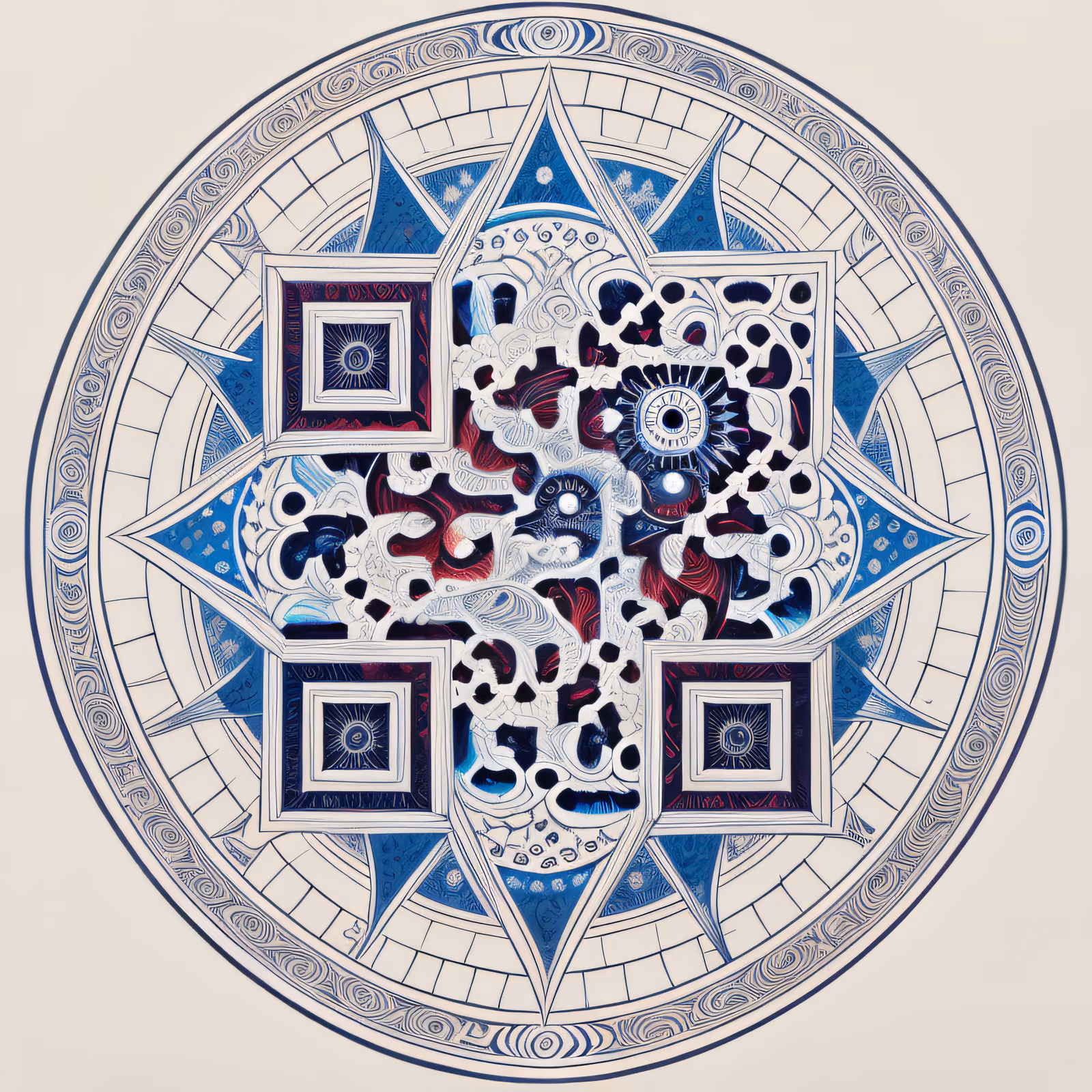 Солнечная мандала в тонких линиях: QR-код — изображение 1