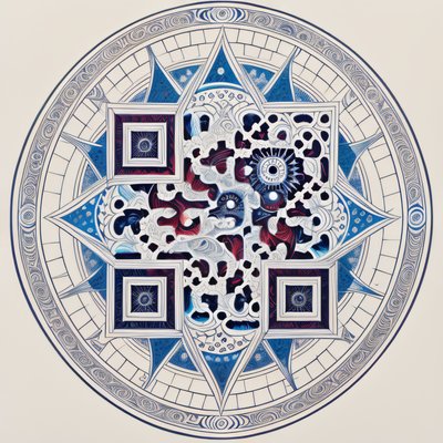 Солнечная мандала в тонких линиях: QR-код