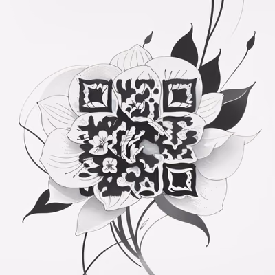 Orchid Ink Tattoo Style QR Code for Temporary Tattoos — image 1