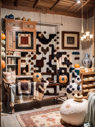 Bohemian Antique Shop Photorealistic QR Code for Storefront Displays — image 1