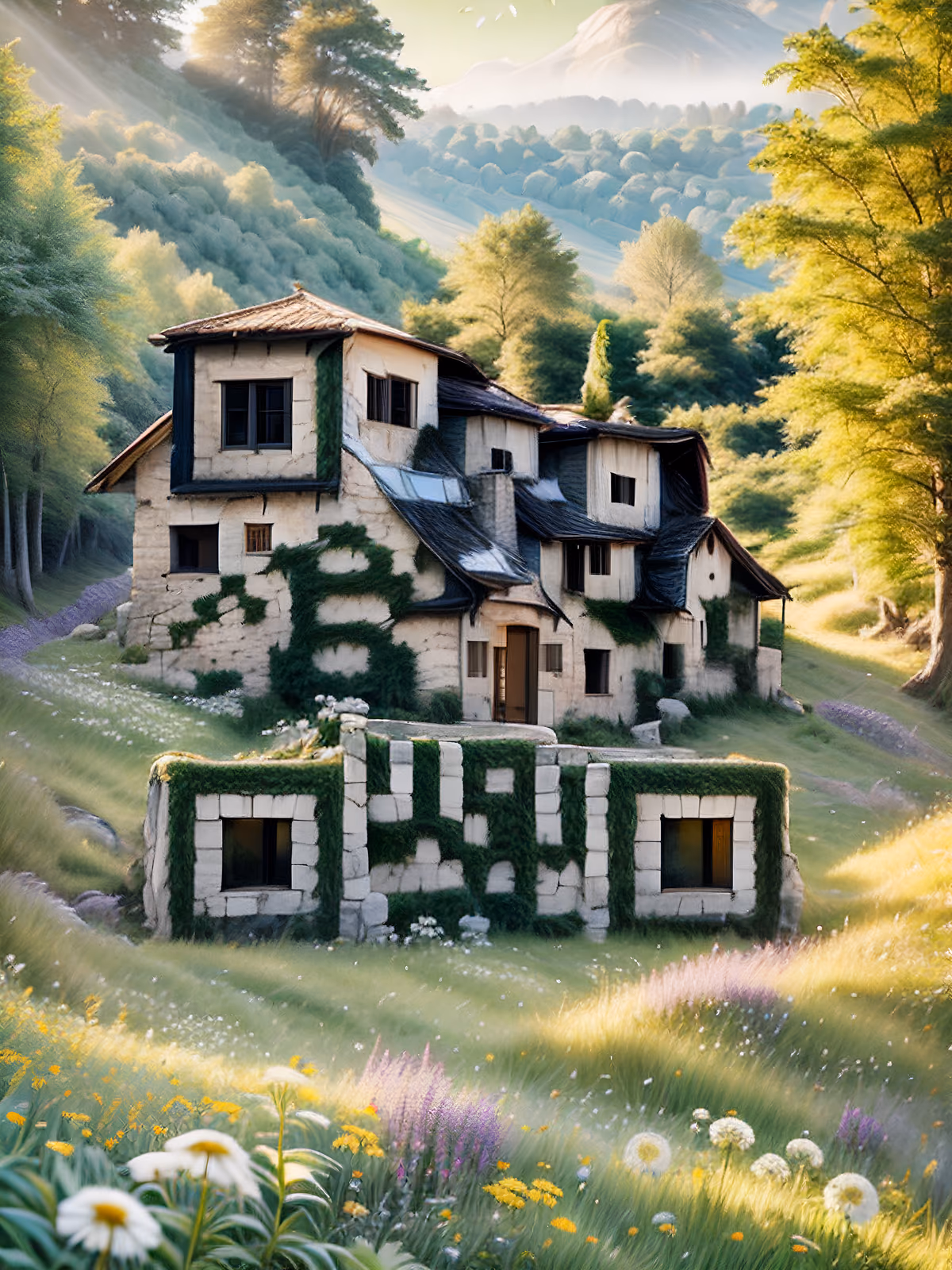 Ivy Stone Cottage Meadow QR Code Art — image 1