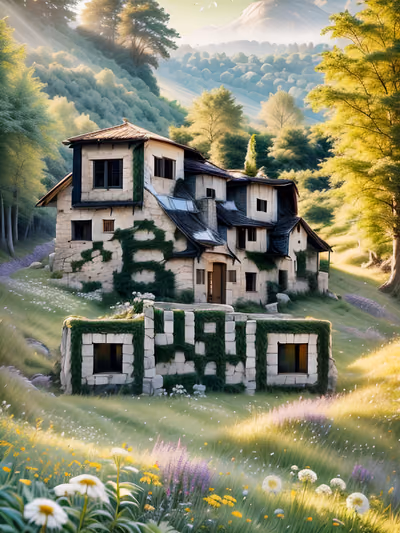 Ivy Stone Cottage Meadow QR Code Art — image 1