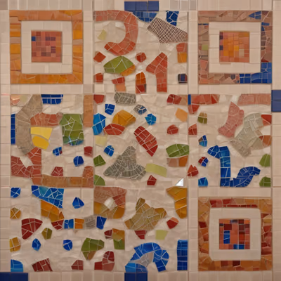 Irregular Tile Abstract Mosaic QR Code Art — image 1
