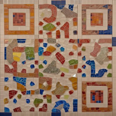 Irregular Tile Abstract Mosaic QR Code Art