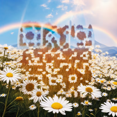 Daisy Meadow Rainbow Photorealistic QR Code Art — image 1