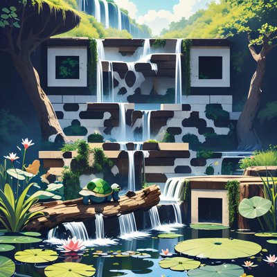 Turtle on Log Vector QR Code Art
