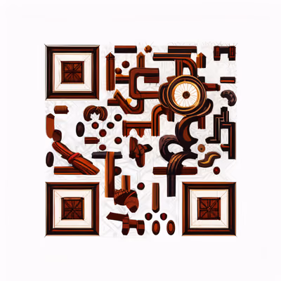 Medieval Market Wood Vector QR Code for Packaging — image 1