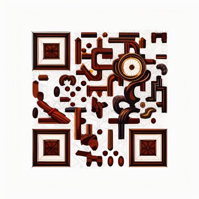 Medieval Market Wood Vector QR Code for Packaging