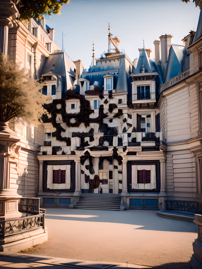 French Palace Facade Photorealistic QR Code for Posters — image 1