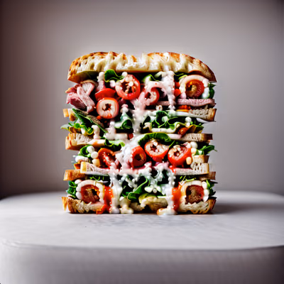 Stacked Sandwich Food Photography QR Code for Restaurant Menus — image 1
