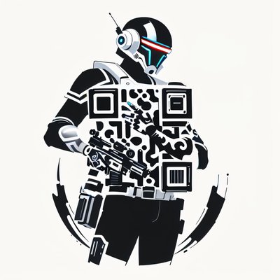 未来赏金猎人墨线 二维码艺术 适用于临时纹身