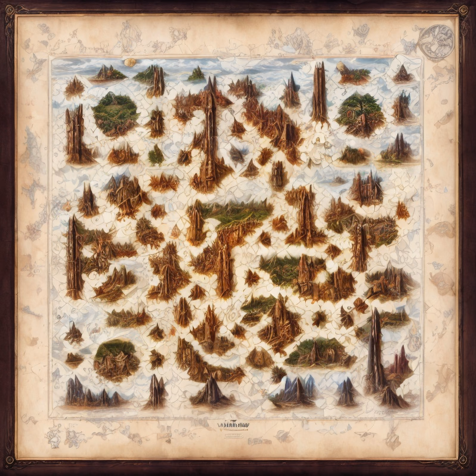 Fantasy World Map Matte Painting Mountains QR Code Art — image 1