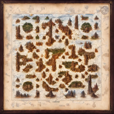 Fantasy World Map Matte Painting Mountains QR Code Art — image 1