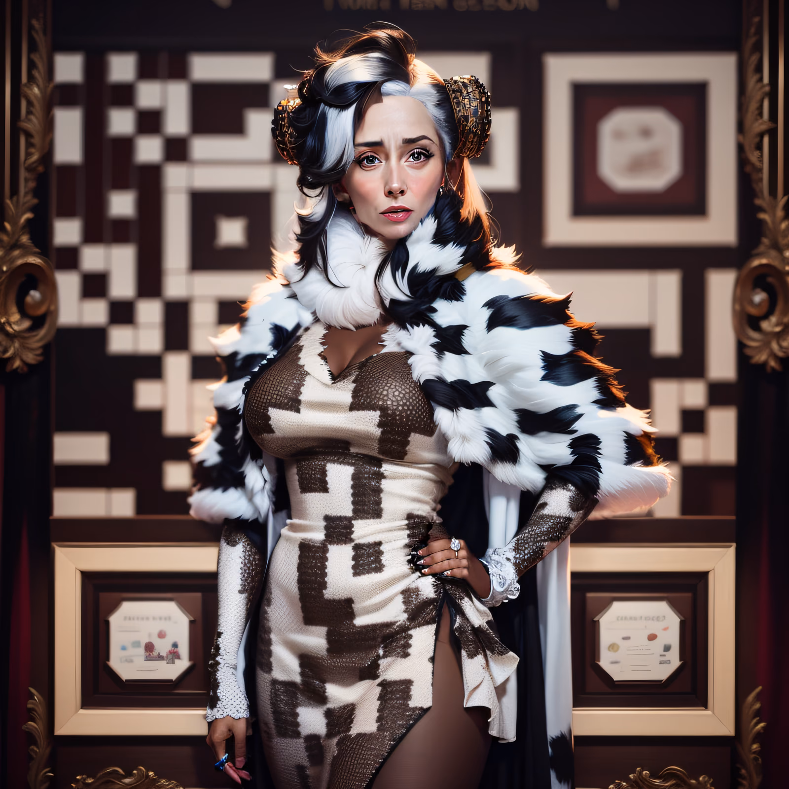 Dalmatian Fur Fashion Portrait QR Code for Posters — image 1