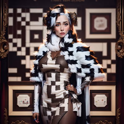 Dalmatian Fur Fashion Portrait QR Code for Posters — image 1