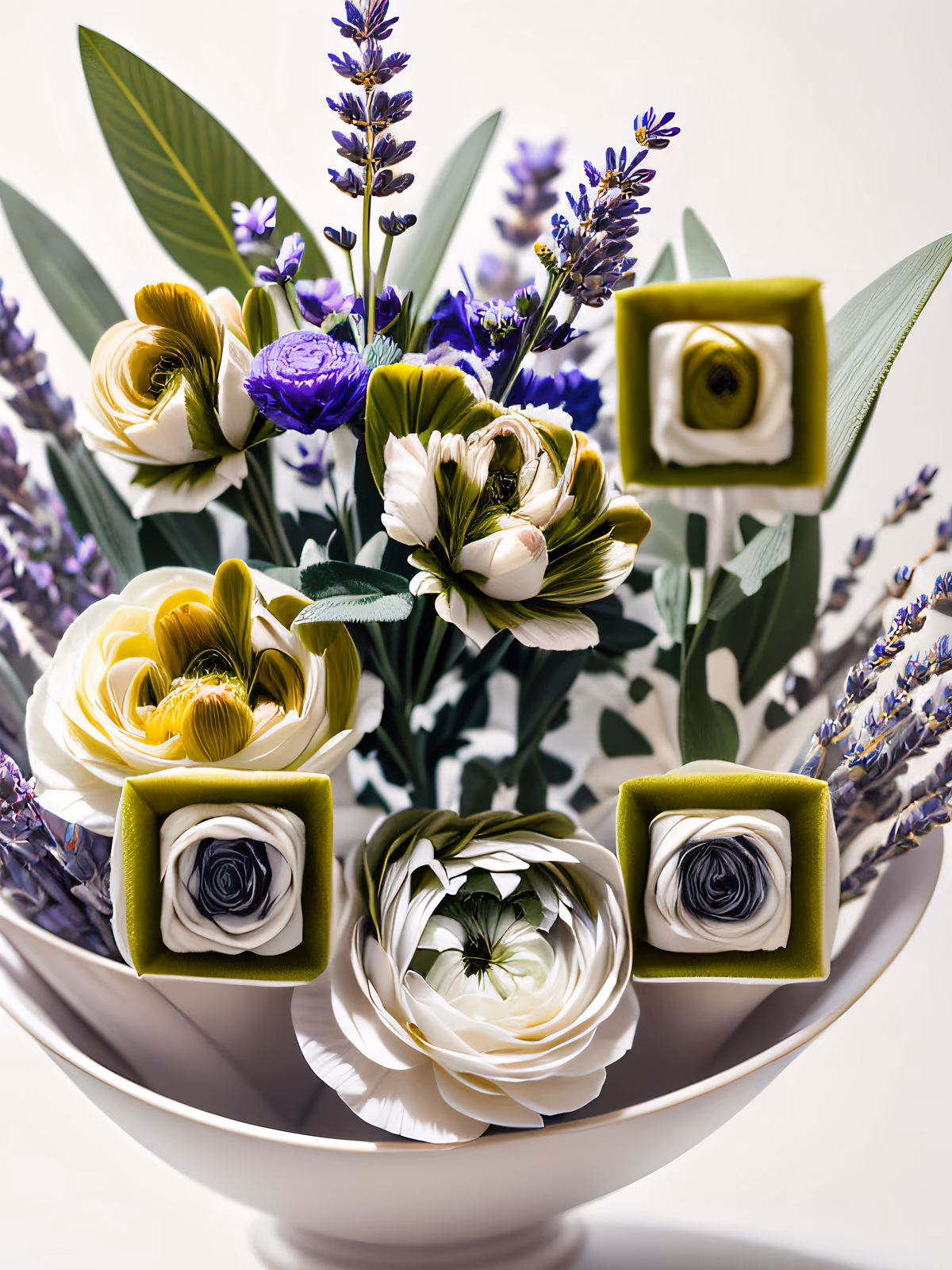 Lavender and Ranunculus Bouquet Photo QR Code Art — image 1