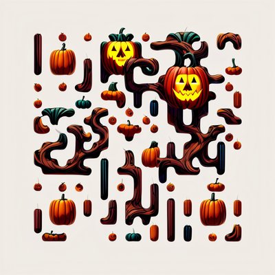 Cartoon Pumpkin Festival Vector QR Code for Flyers